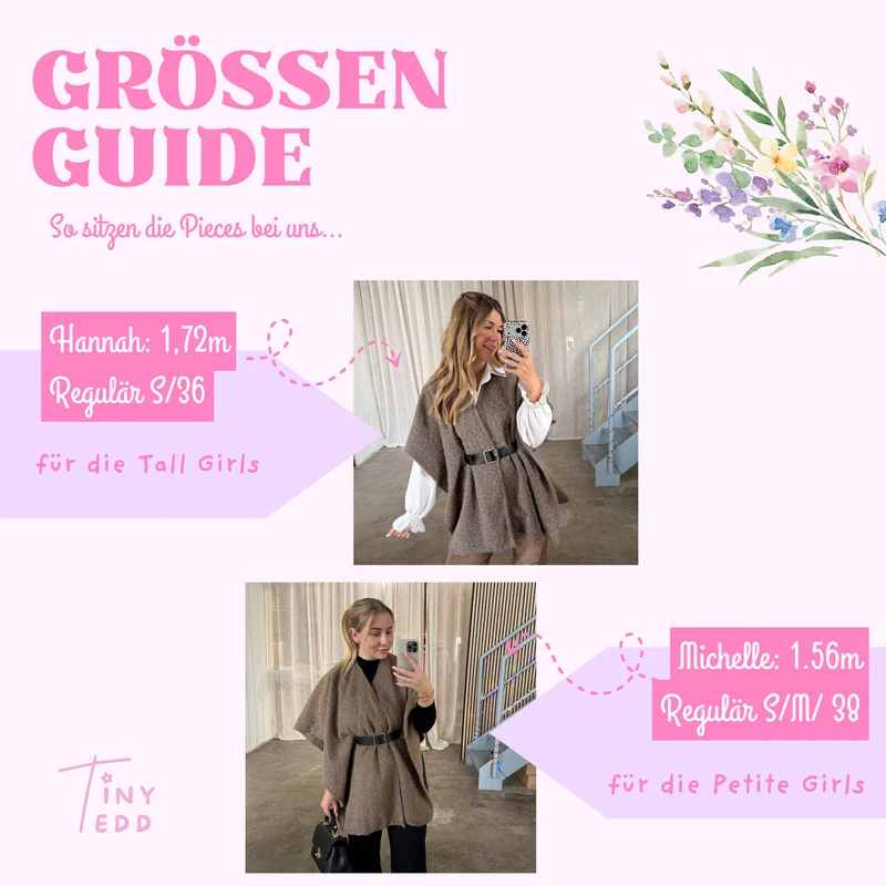 Kurzarm Filz-Poncho - Taupe (inkl. Gürtel)