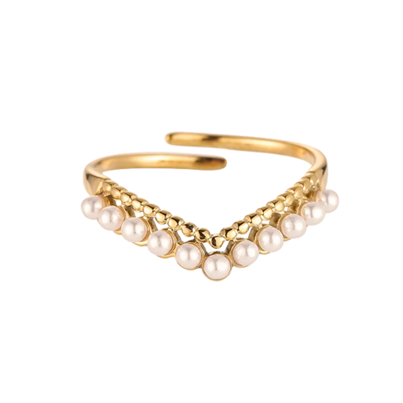 Sol Pearl Ring 14K Vergoldet