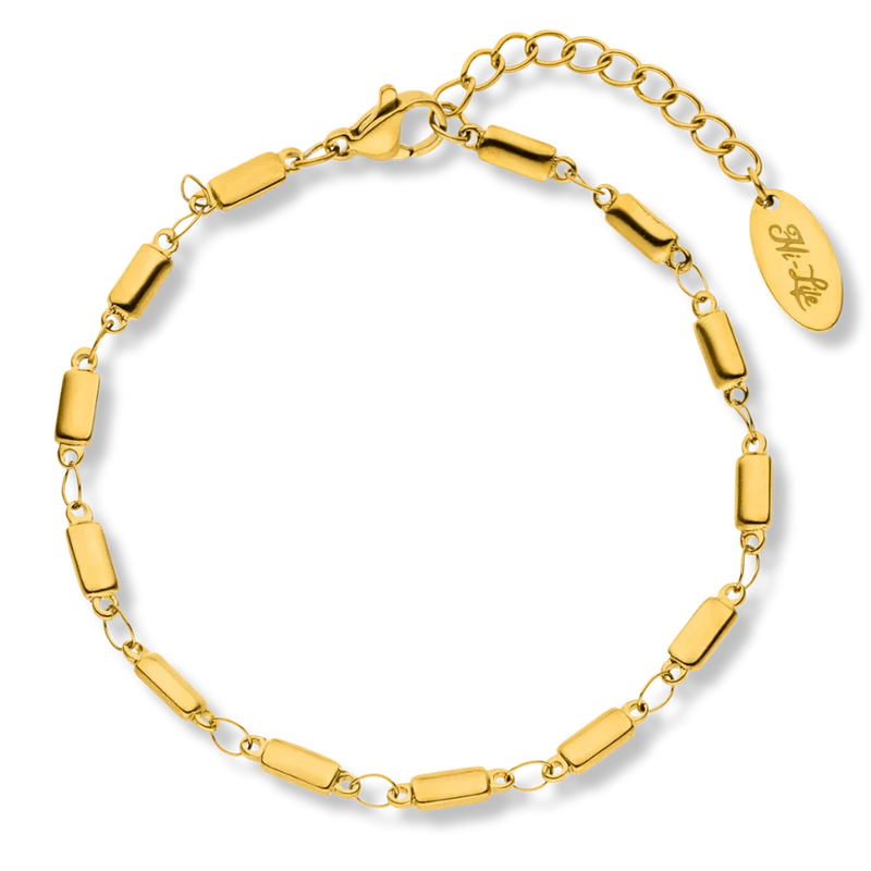 Golden Flatlink Armband 14K Vergoldet