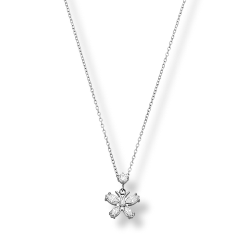 Crystal Butterfly Kette 14K vergoldet