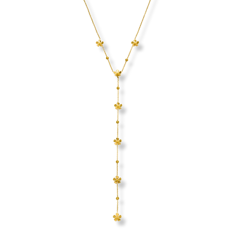 Spring Flower Y Kette 14K vergoldet