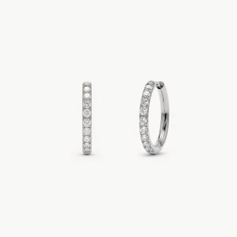 Sparkling Becca Hoop Silver M