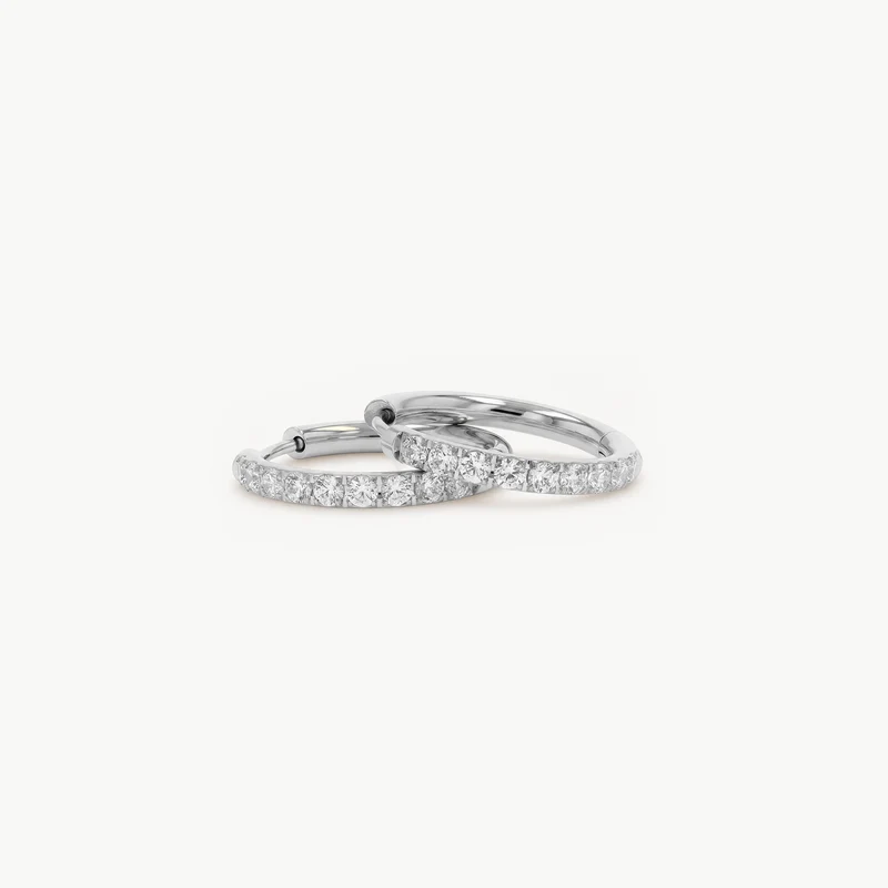 Sparkling Becca Hoop Silver M