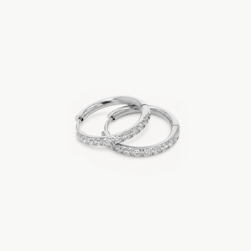Sparkling Becca Hoop Silver M