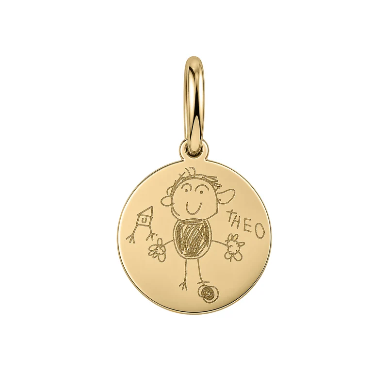 Engraved Round Petite Anhänger
