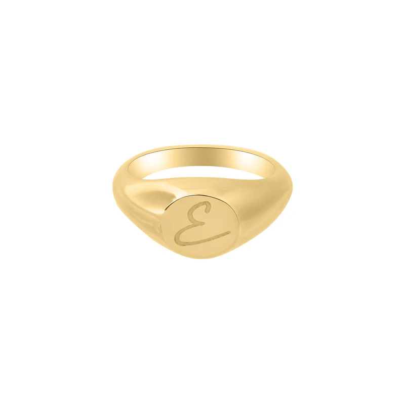 Engraved Round Signet Ring