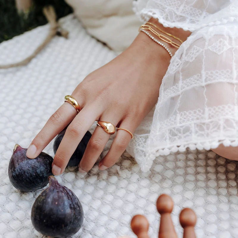 Engraved Round Signet Ring