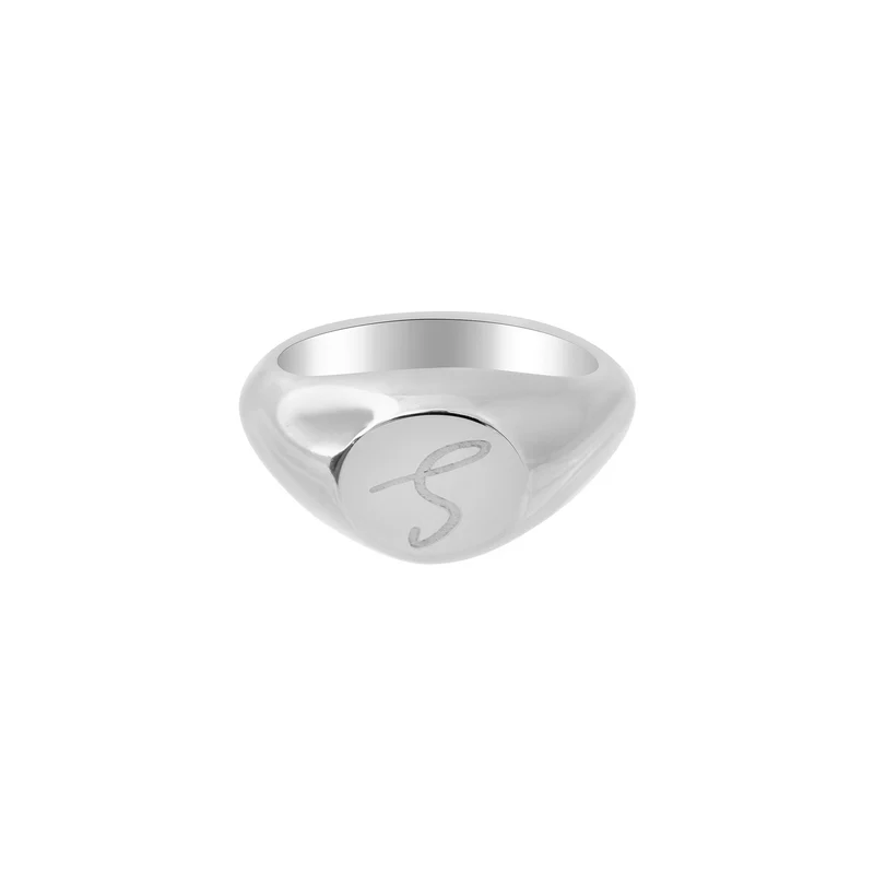Engraved Round Signet Ring