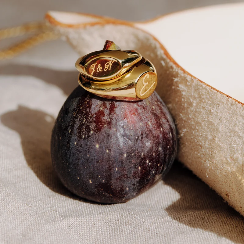 Engraved Round Signet Ring