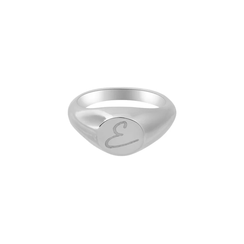 Engraved Round Signet Ring