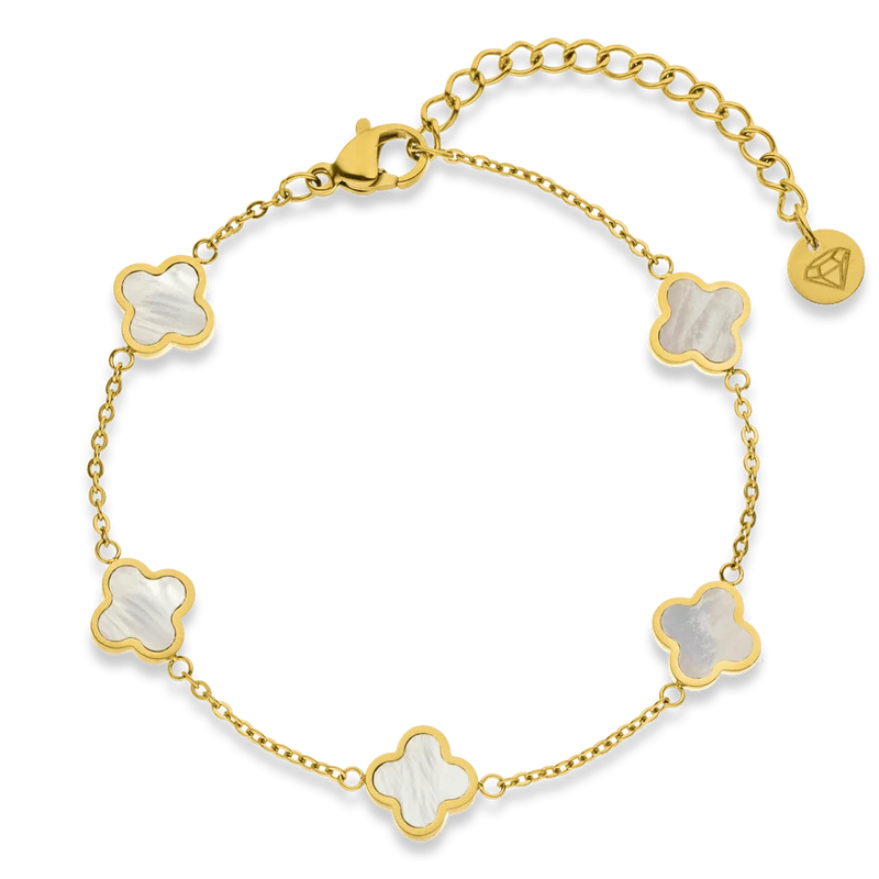 Mini Clover Perlmutt Armband | 18K vergoldet