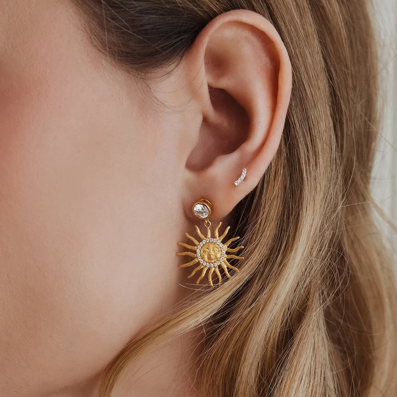 Comet Piercing - 14 K Gelbgold