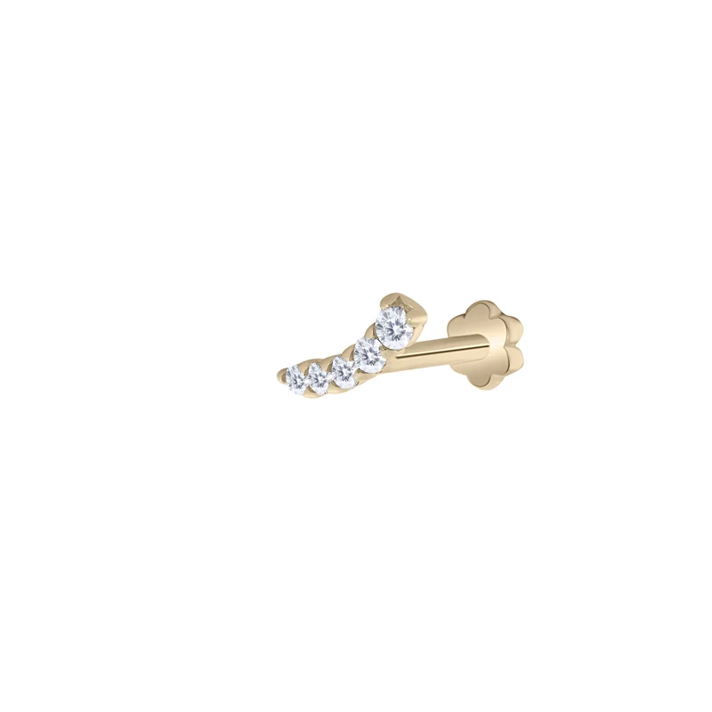 Comet Piercing - 14 K Gelbgold