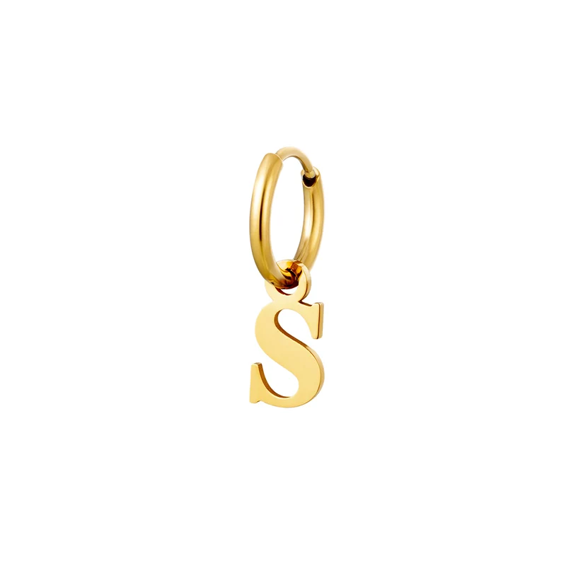 Simple Letter Ohrring | 18K vergoldet
