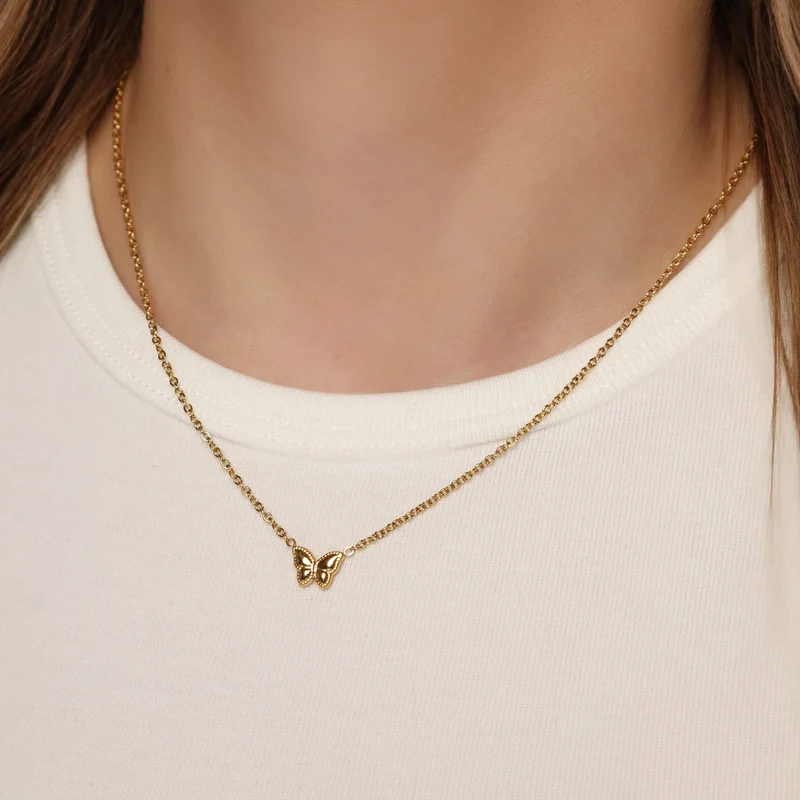 Pure Butterfly Kette | 18K vergoldet