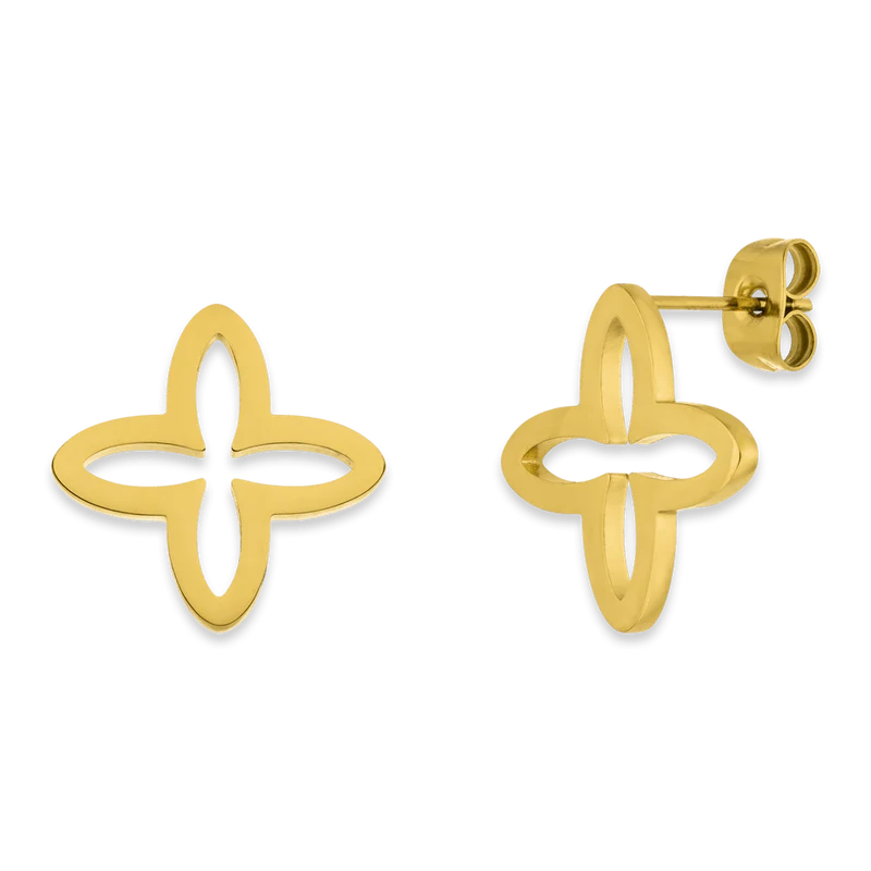 Fancy Clover Ohrstecker | 18K vergoldet