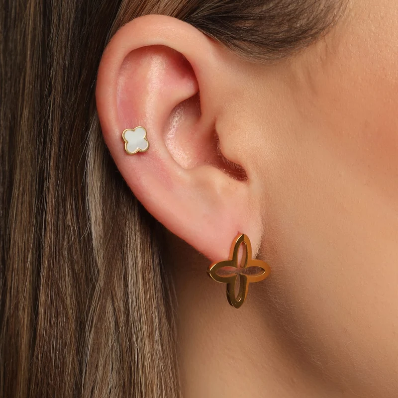 Fancy Clover Ohrstecker | 18K vergoldet