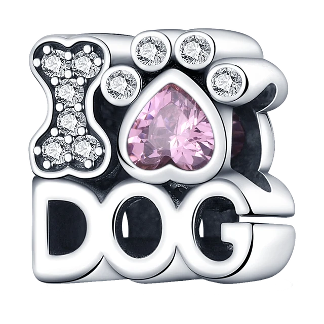 "I Love My Dog" Charm | CZ