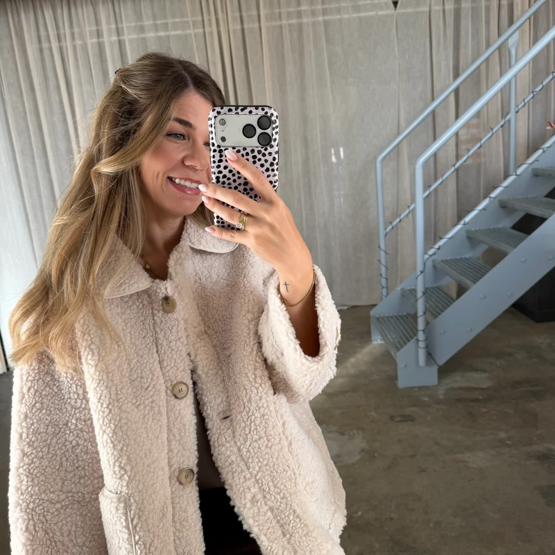 Autumn Teddy Jacke - Creme