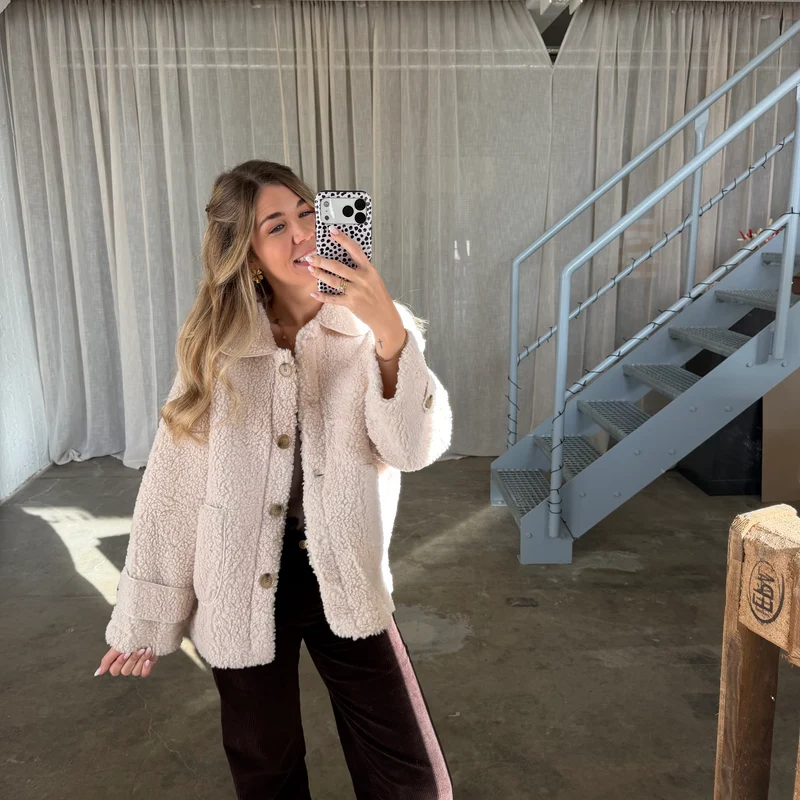 Autumn Teddy Jacke - Creme
