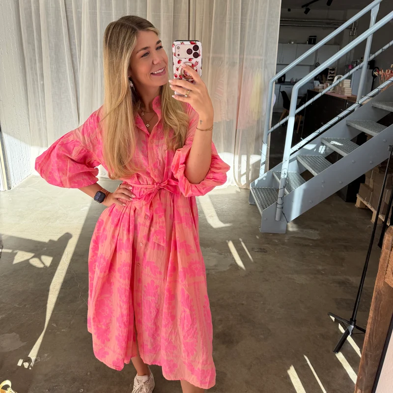 Kleid Bella - Light Coral x Pink