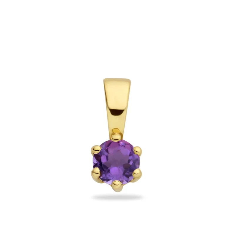 9k Geboortesteen Coin Ketting met naam - Gepersonaliseerde Ketting - 14mm