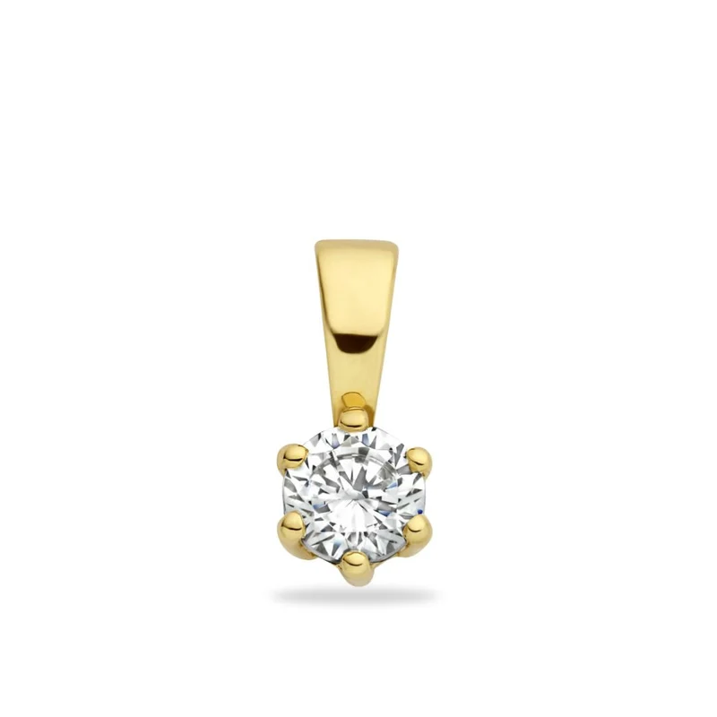 9k Geboortesteen Coin Ketting met naam - Gepersonaliseerde Ketting - 14mm