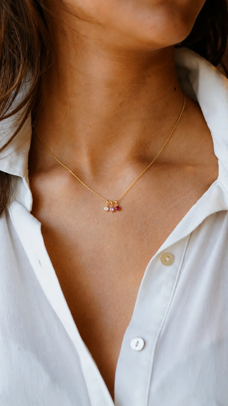 9k Geboortesteen Ketting - Geboortesteen Ketting
