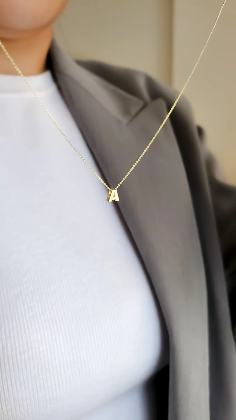 14k Letter ketting - Ketting met initialen