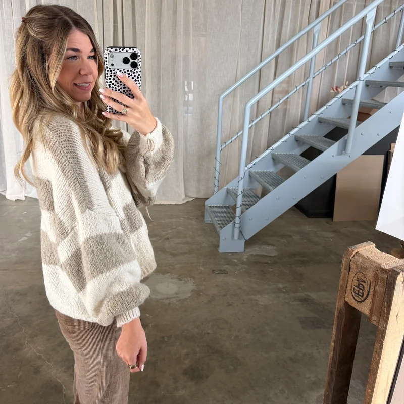 Strickjacke Bella - Beige x Creme