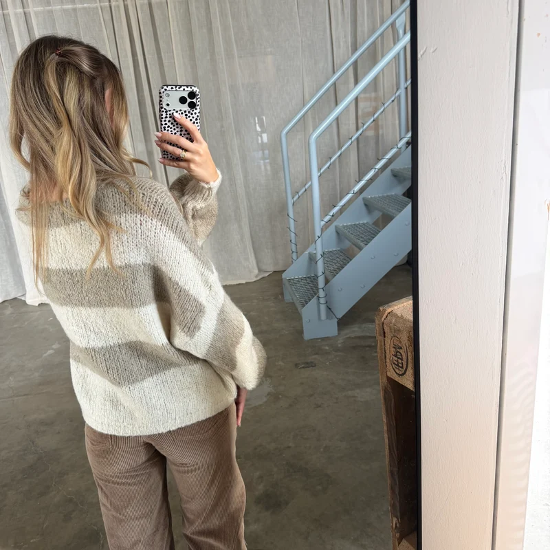 Strickjacke Bella - Beige x Creme