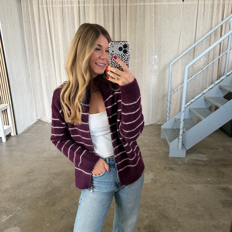 Zipp Jacke Sally - Dark Berry