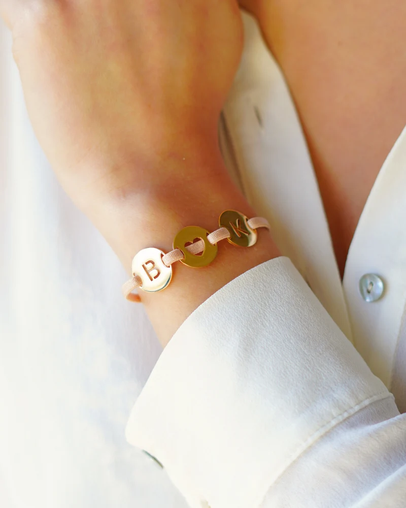Open Initial Stretch Armband - Verguld - Gepersonaliseerde Armband