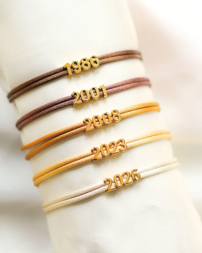 Jaartal Armband - Verguld - Gepersonaliseerde Armband