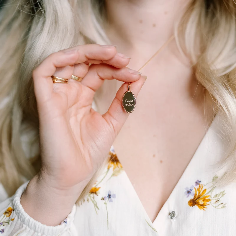 Vintage Oval Ketting Rosé Verguld - Gepersonaliseerde Ketting