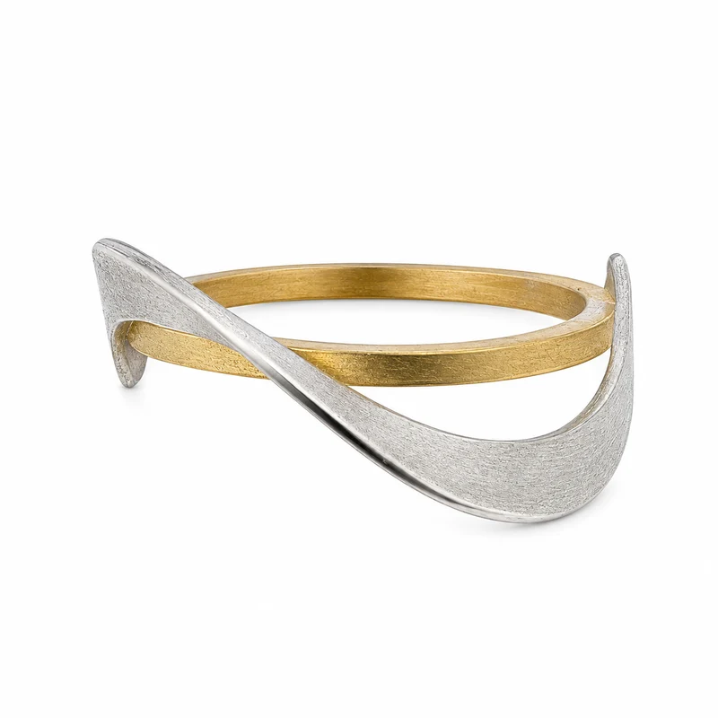 925er Silber Ring feingoldbelegt MANU R1437