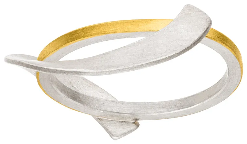 925er Silber Ring feingoldbelegt MANU R1437