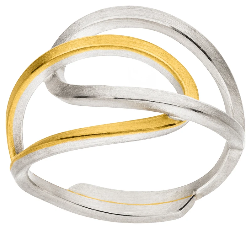 925er Silber Ring feingoldbelegt MANU R1438