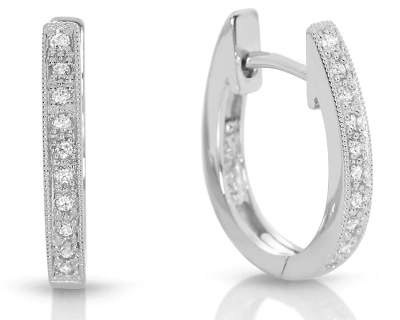 Zirkonia Creolen oval elegant 925 Sterling Silber
