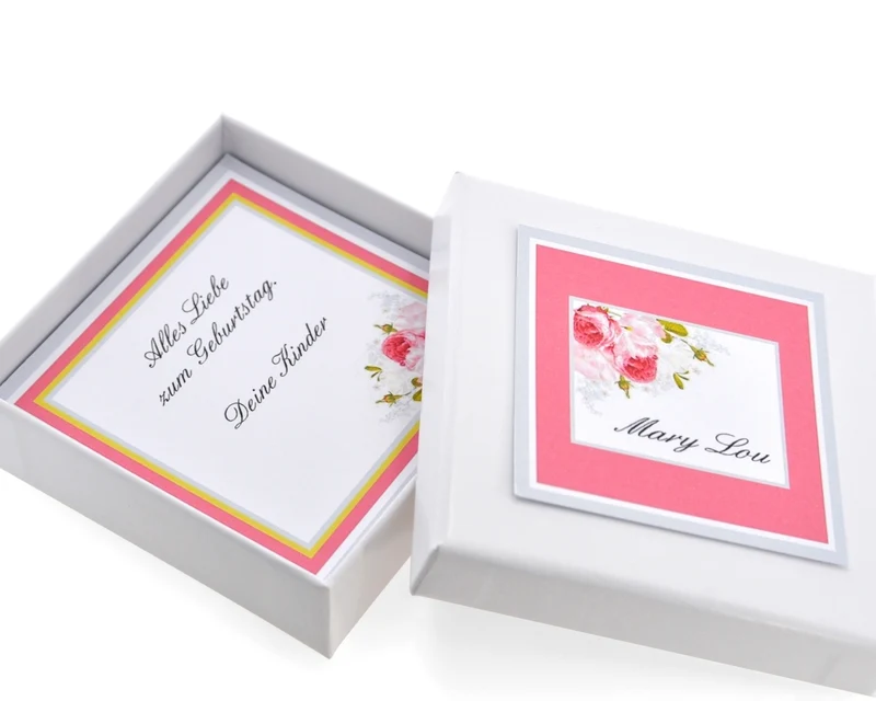 personalisierte Geschenkschachtel mit eigenem Text Schmuckschachtel