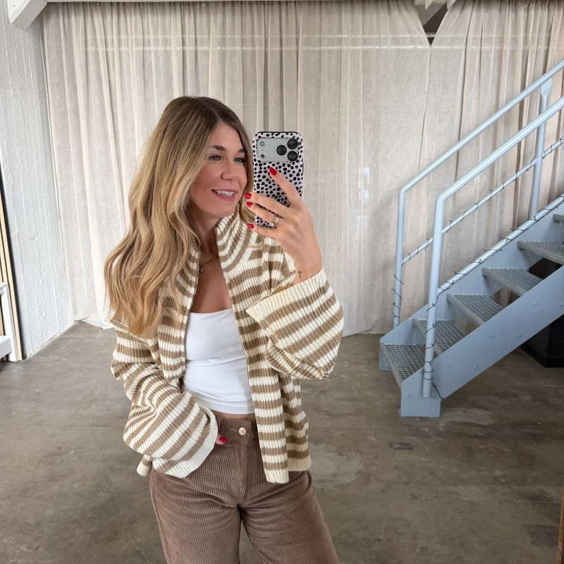 Zipp Jacke Lou - Beige x Weiß