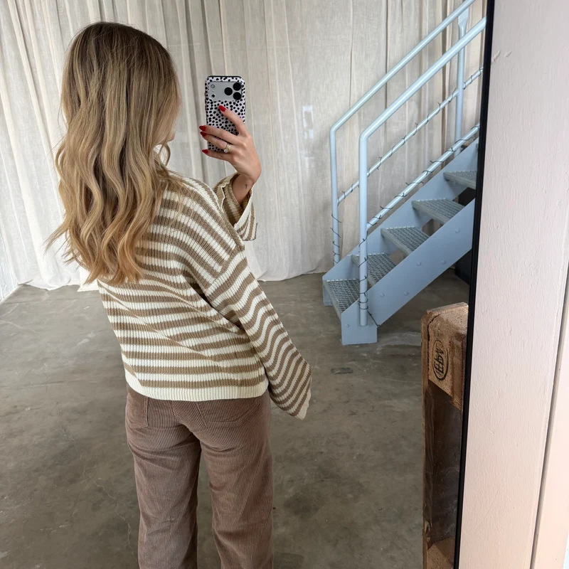 Zipp Jacke Lou - Beige x Weiß
