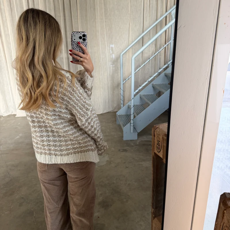 Strickjacke Lima WAVES - Beige x Creme