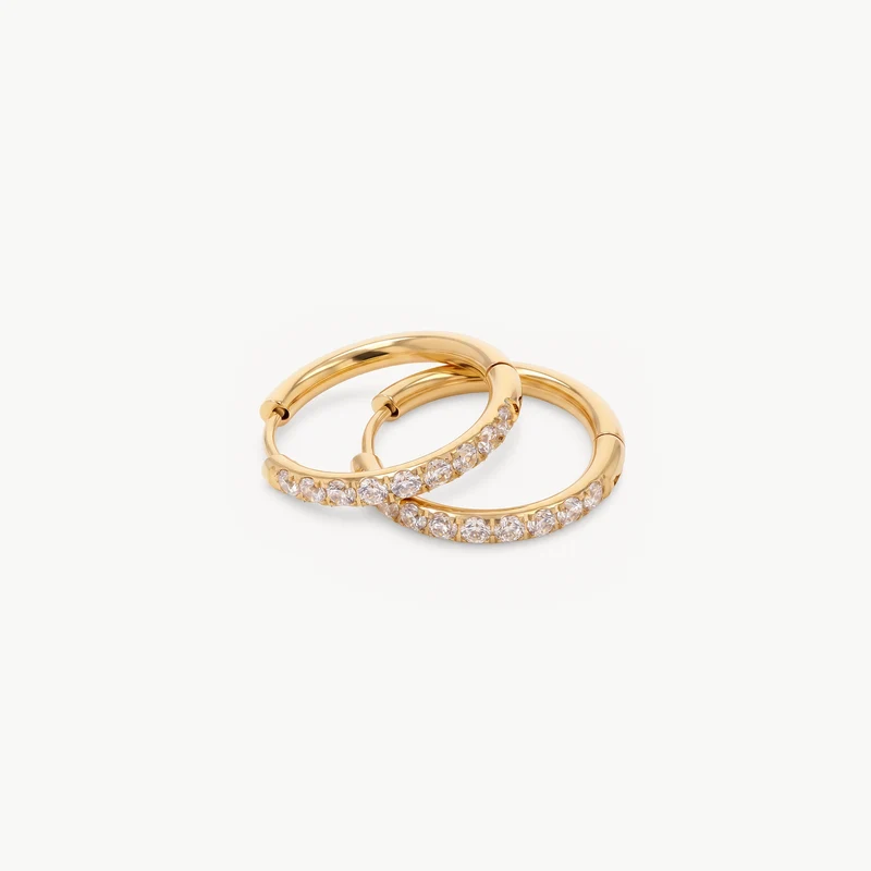 Sparkling Becca Hoop Gold M