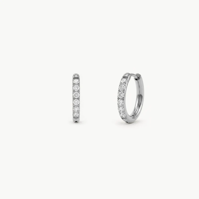 Sparkling Becca Hoop Silver S