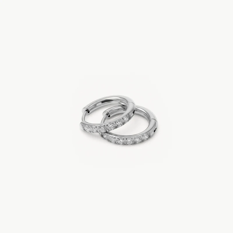 Sparkling Becca Hoop Silver S