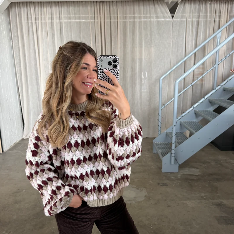 Pops Pulli - Bordeaux x Weiß