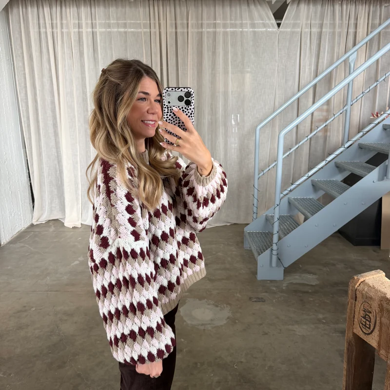 Pops Pulli - Bordeaux x Weiß