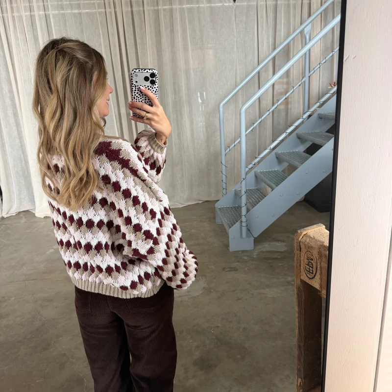 Pops Pulli - Bordeaux x Weiß