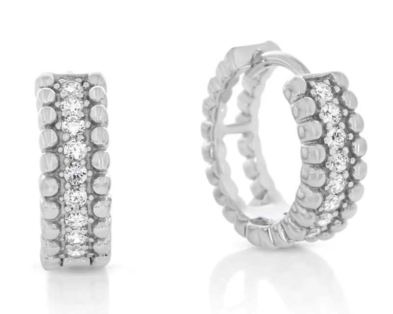 funkelnde Klapp Creolen mit Zirkonia aus 925 Sterling Silber